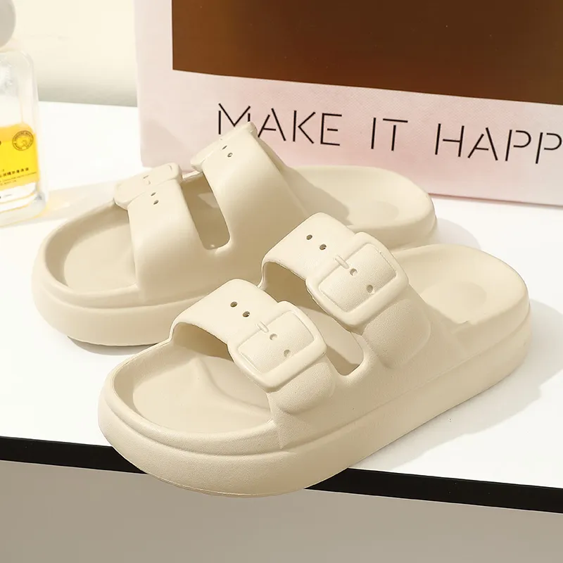 Foot Recreation Squashy And Bouncy Feeling Slippers For Women's Summer Slip Resistant Platform Shoes-5