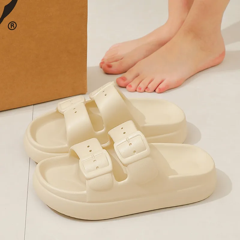 Foot Recreation Squashy And Bouncy Feeling Slippers For Women's Summer Slip Resistant Platform Shoes-7