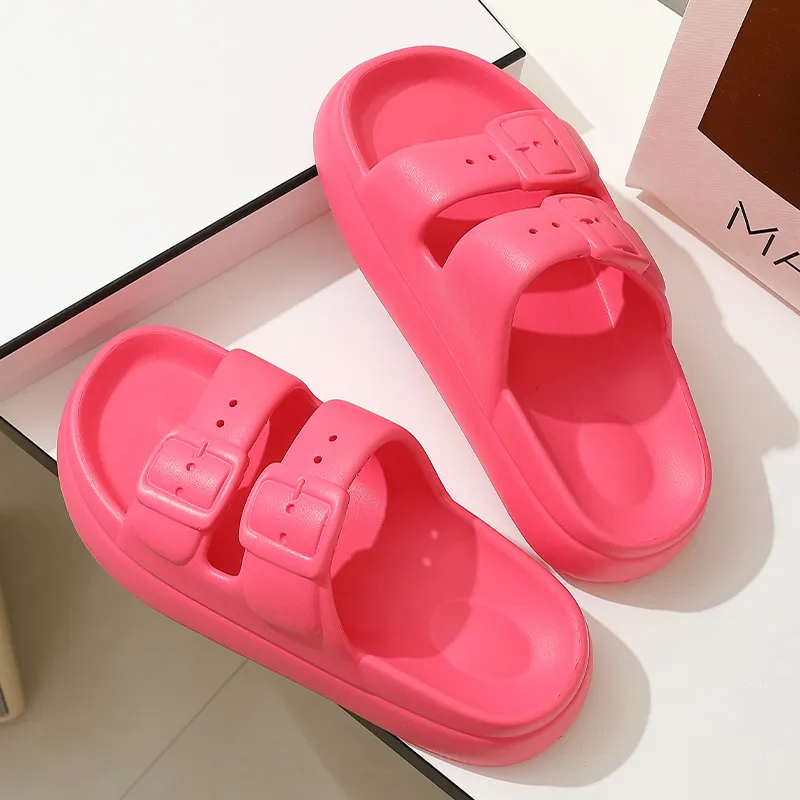Foot Recreation Squashy And Bouncy Feeling Slippers For Women's Summer Slip Resistant Platform Shoes-13