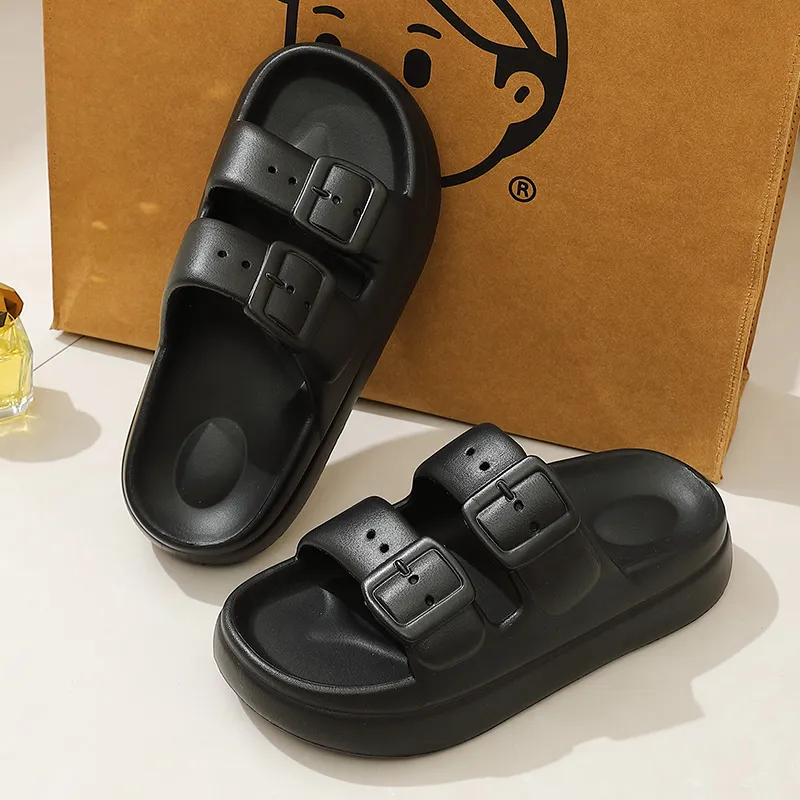 Foot Recreation Squashy And Bouncy Feeling Slippers For Women's Summer Slip Resistant Platform Shoes-10