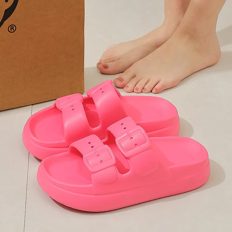 Foot Recreation Squashy And Bouncy Feeling Slippers For Women's Summer Slip Resistant Platform Shoes-14