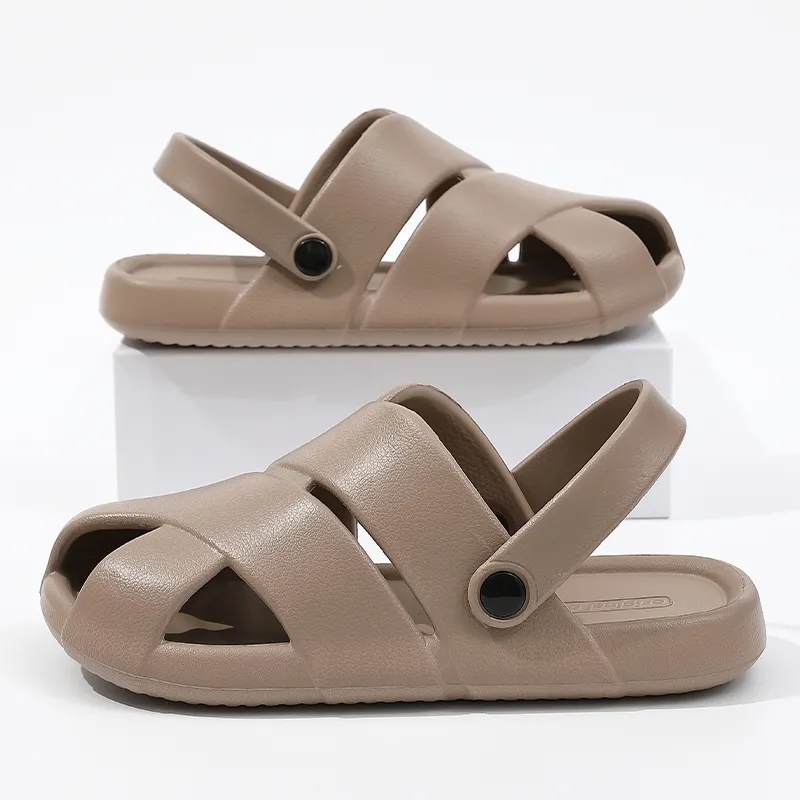 Foot Recreation Unisex Closed Toe Summer Soft Sole Heelless Home Slippers-13