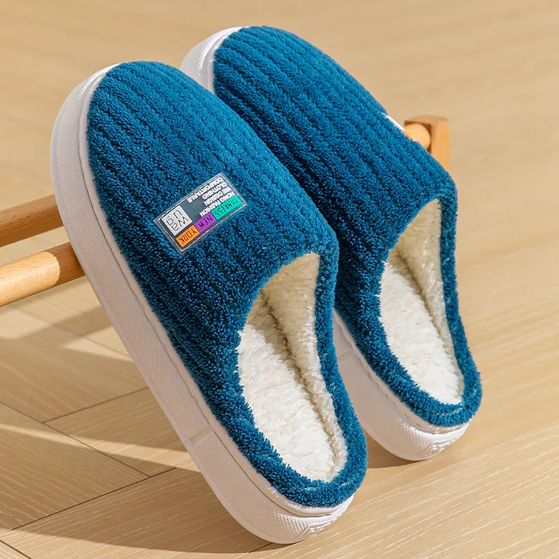 Foot Recreation Winter Minimalist Style Comfortable Warm Slip Resistant Soft Sole Home Cotton Slippers Unisex-2