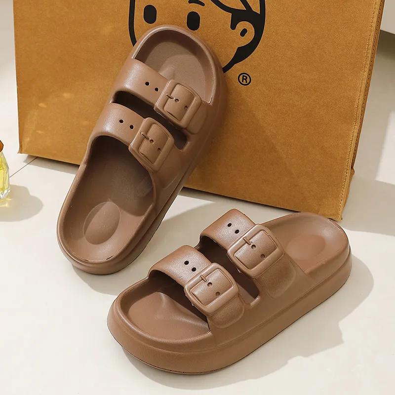 Foot Recreation Squashy And Bouncy Feeling Slippers For Women's Summer Slip Resistant Platform Shoes-2