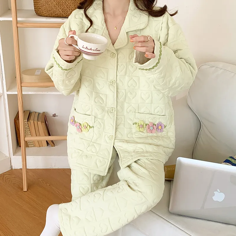 YUZHAOLIN Pajama Set Women's Green-2
