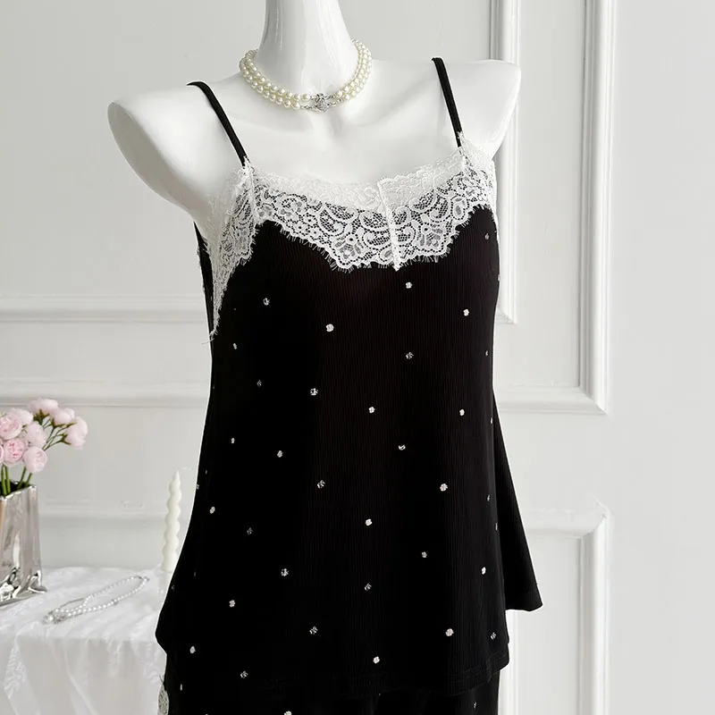 YUZHAOLIN Pajama Set Women's Black-3