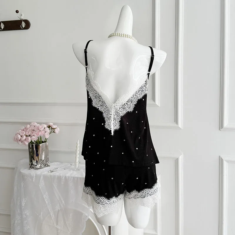YUZHAOLIN Pajama Set Women's Black-4
