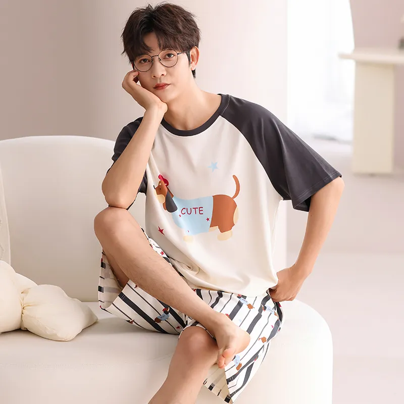 YUZHAOLIN Pajama Set Spring And Summer Unisex-3