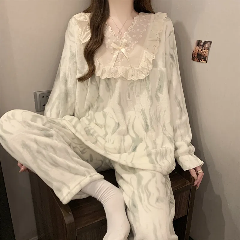 YUZHAOLIN Pajama Set Women's White-5