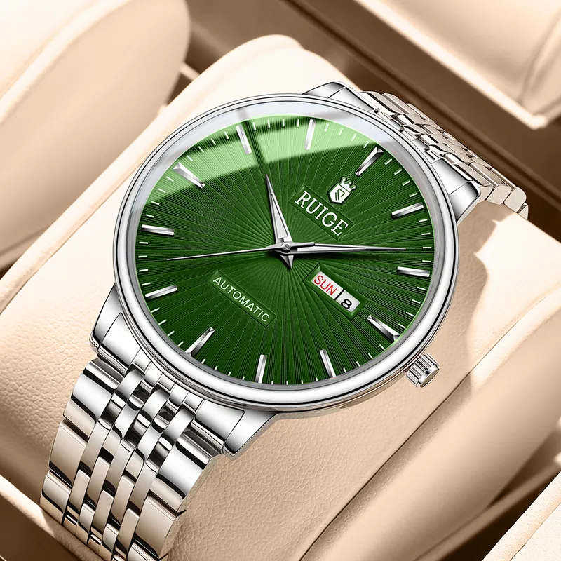 RUIGE Pioneer Series Mechanical Movement Stainless Steel Watchband Chinese Watches Men's Watches Black Dial-8