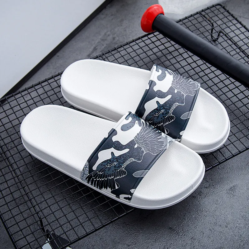 CEO Wings Print, Platform Flip Flops Summer Home Bathing Slip Resistant Couple Seaside Sandal PVC Slippers-6