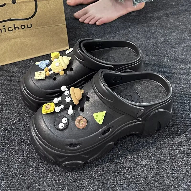 CEO Platform Clogs Summer Eva Squashy And Bouncy Feeling Slip Resistant Odor Resistant Height Increasing Slippers-5