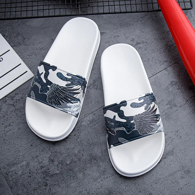 CEO Wings Print, Platform Flip Flops Summer Home Bathing Slip Resistant Couple Seaside Sandal PVC Slippers-5