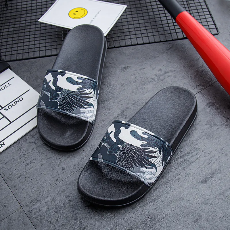 CEO Wings Print, Platform Flip Flops Summer Home Bathing Slip Resistant Couple Seaside Sandal PVC Slippers-1