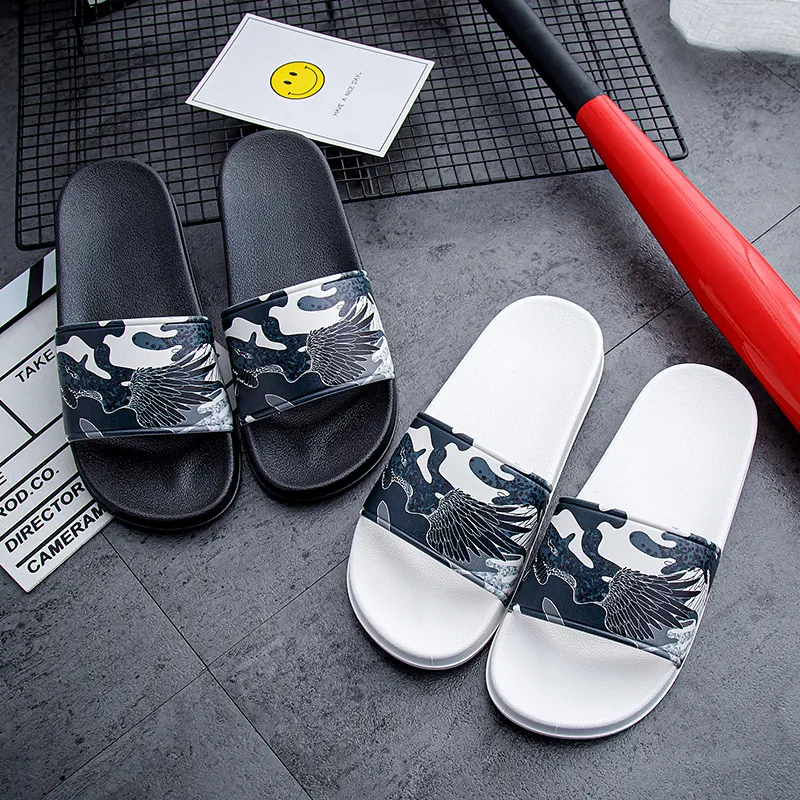CEO Wings Print, Platform Flip Flops Summer Home Bathing Slip Resistant Couple Seaside Sandal PVC Slippers-2