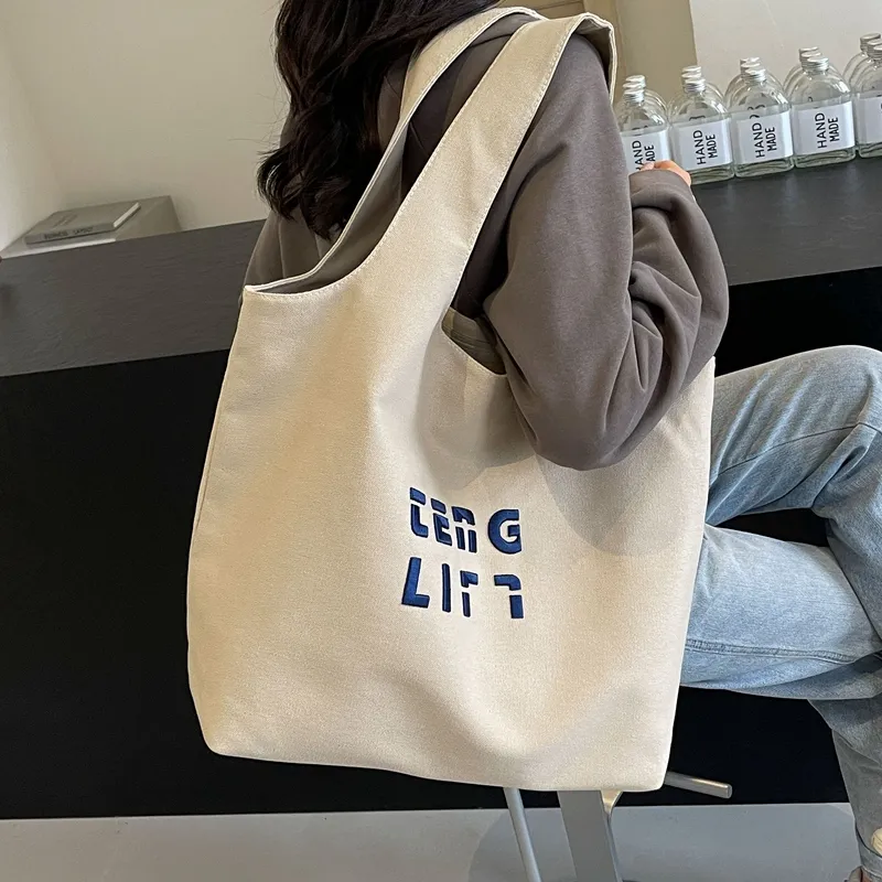 SUN ERATH&U Canvas Canvas Bag Tote Bag Shopping Bag Shoulder Bag Women's Black/Brown/White/Khaki-12