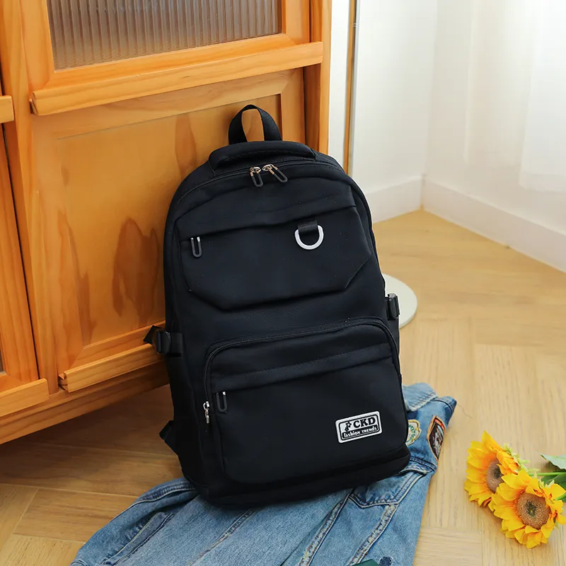 SUN EARTH &U Canvas Backpack Unisex Red/Black-2