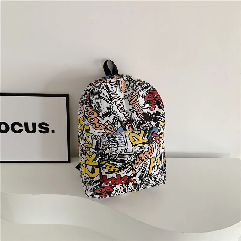 SUN EARTH &U Canvas Backpack Unisex Black-1