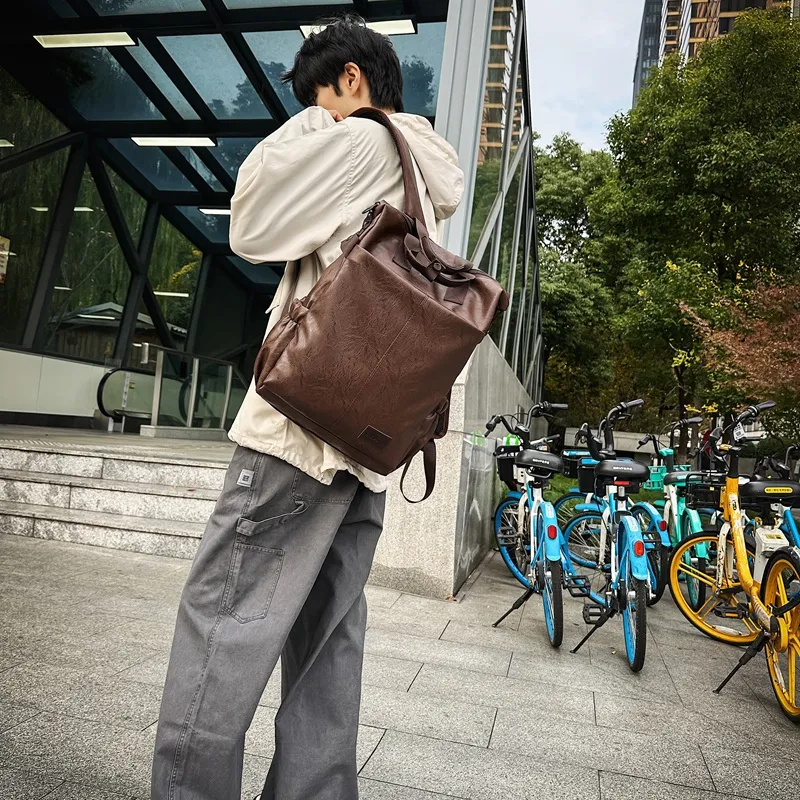 SUN ERATH&U PU Backpack Regular Men's Black/Brown-4