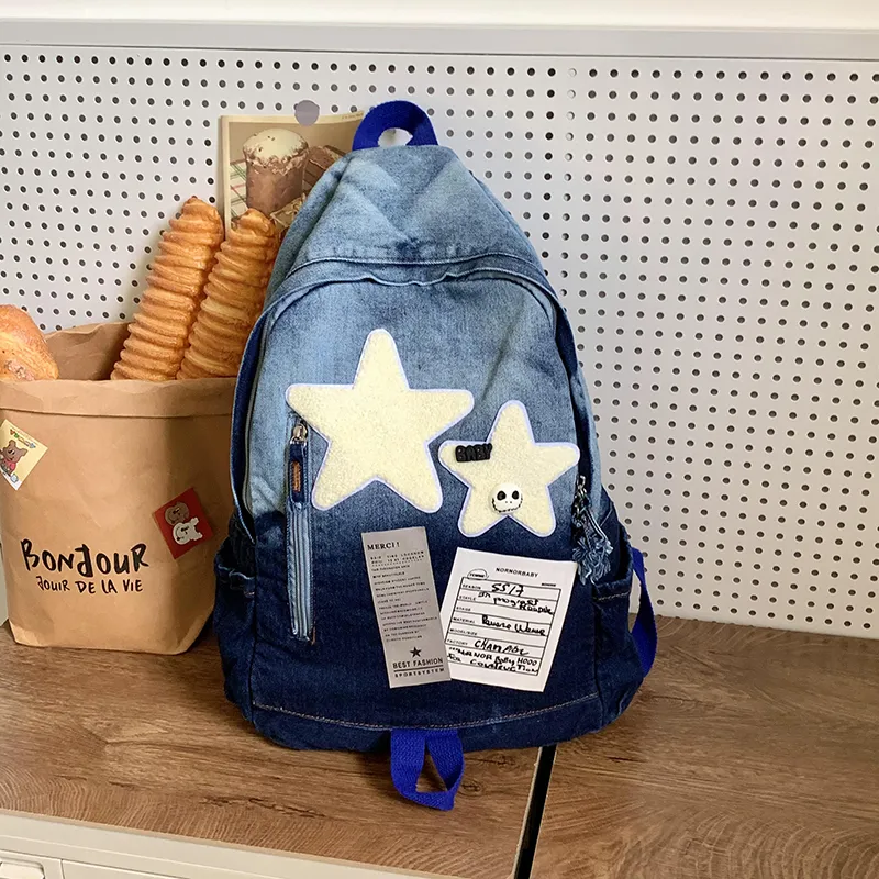 SUN EARTH &U Denim Backpack Regular Unisex Multicolor-5