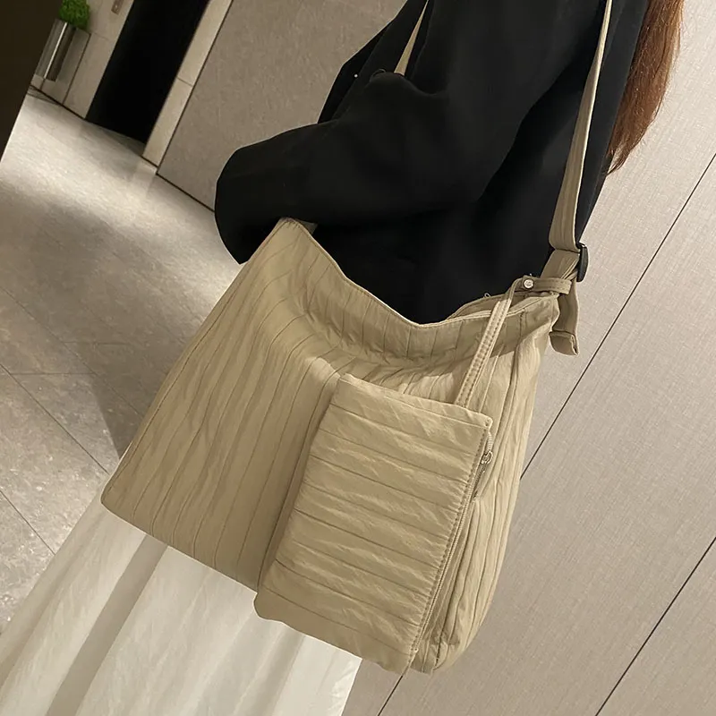 SUN ERATH&U Fabric Shoulder Bag Women's Black/Beige/Pink-2