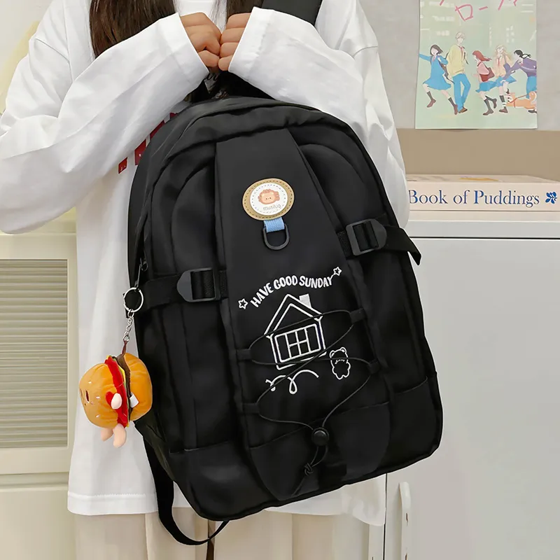 SUN ERATH&U Nylon Backpack Regular Women's Black/Yellow & Green/Yellow & Brown/Pink & Blue-2