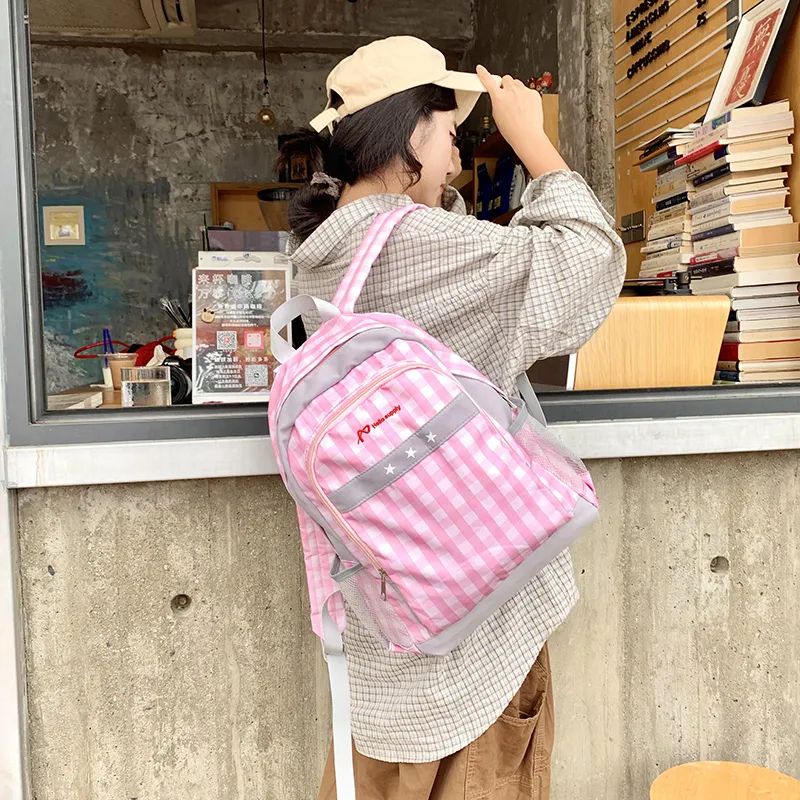 SUN ERATH&U Nylon Backpack Regular Unisex Blue/Pink-2