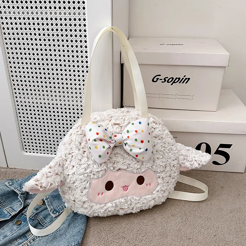SUN ERATH&U Fuzzy Fabric Backpack Regular Women's Multicolor-3