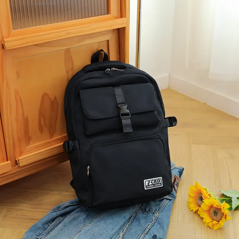 SUN EARTH &U Canvas Backpack Unisex Red/Black-6