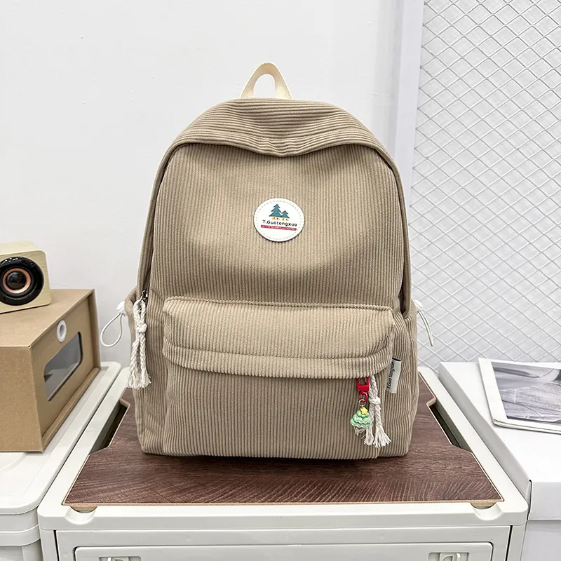 SUN EARTH &U Corduroy Backpack Unisex Multicolor-1