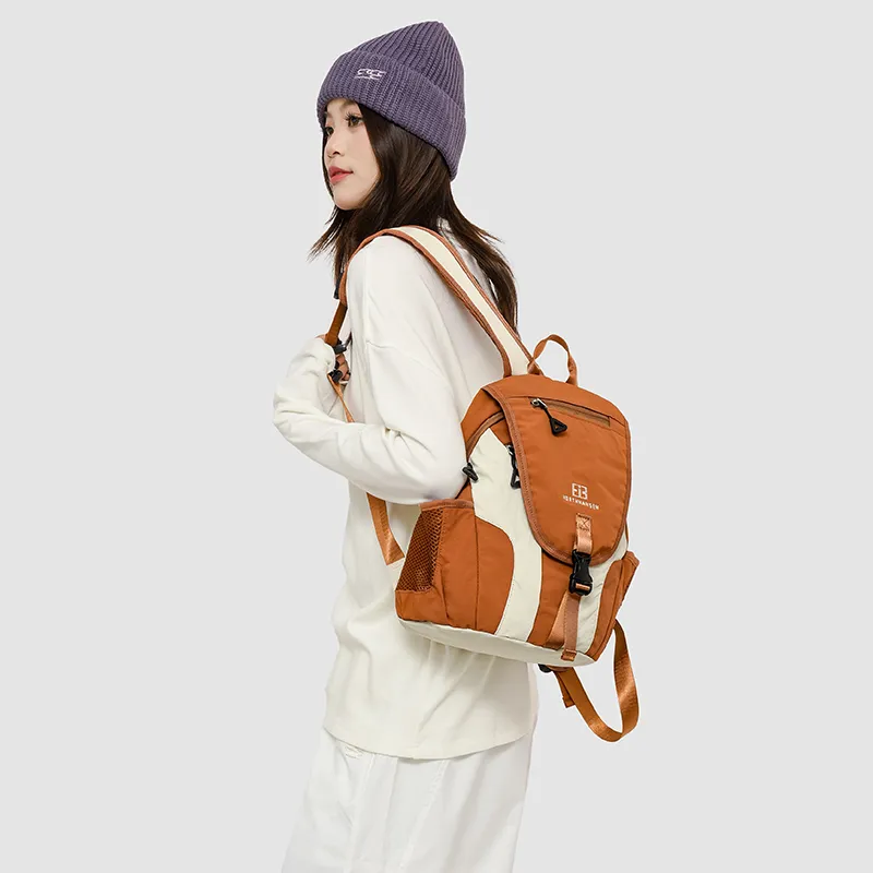 SUN ERATH&U Oxford Backpack Regular Women's Orange/Khaki/Black-1