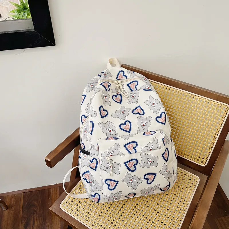 SUN EARTH &U Nylon Backpack Women's Black/White-1