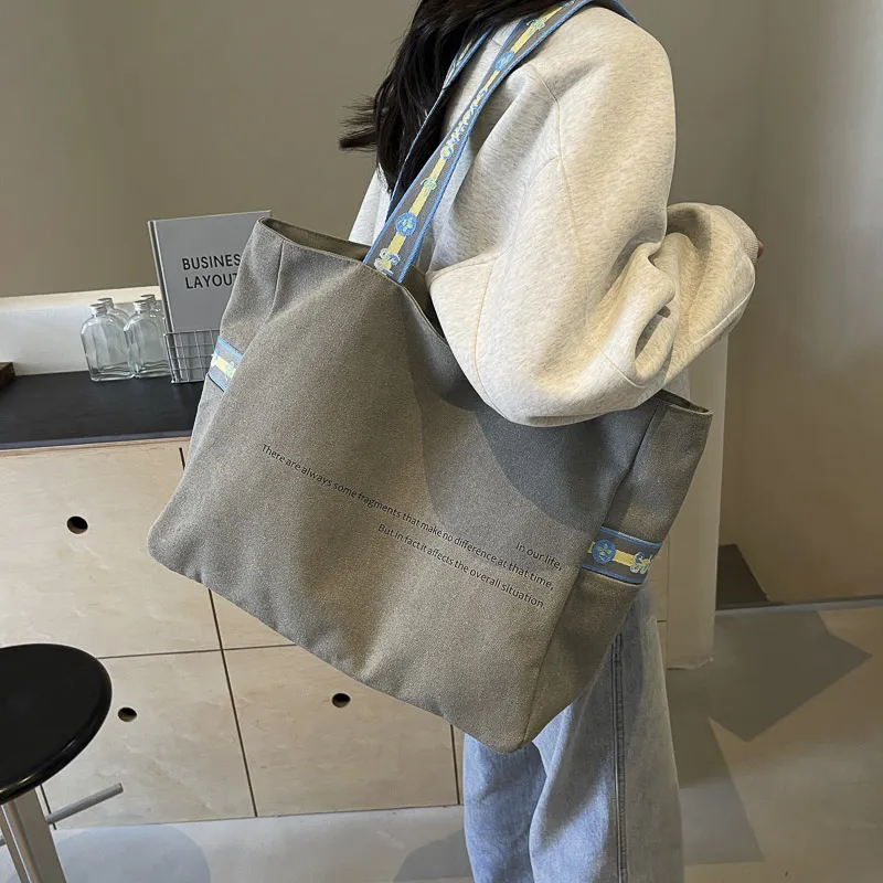 SUN ERATH&U Canvas Canvas Shoulder Bag Regular Women's Ecru Khaki Black Gray-18