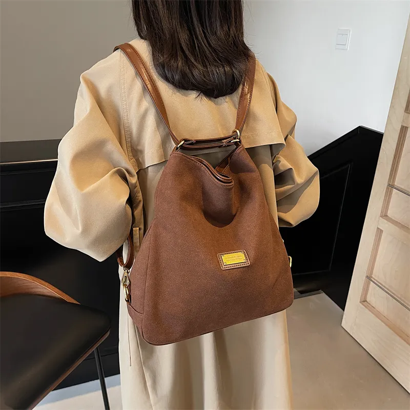 SUN ERATH&U Leather Velvet Shoulder Bag Women's Multicolor-6