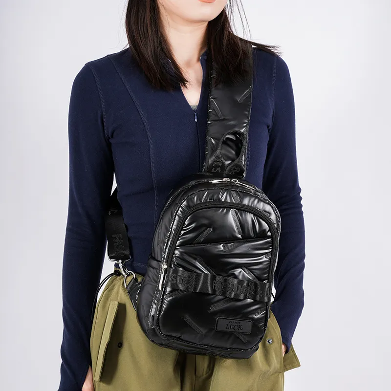 SUN ERATH&U Polyester Sling Bag Regular Unisex Silver Black-19