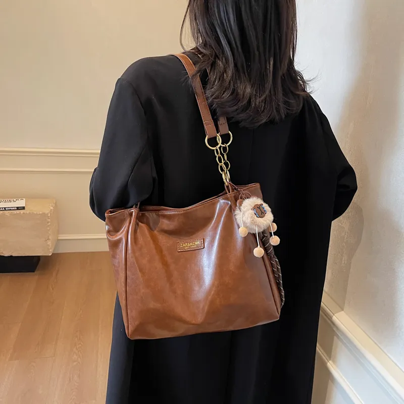 SUN ERATH&U PU Shoulder Bag Regular Women's Brown/Black/Coffee-1