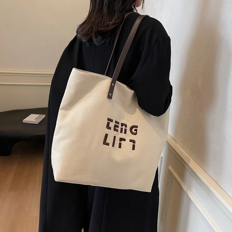 SUN ERATH&U Fabric Tote Bag Shopping Bag Shoulder Bags Women's Black Tea/Chestnut Brown/Ecru/Khaki-19