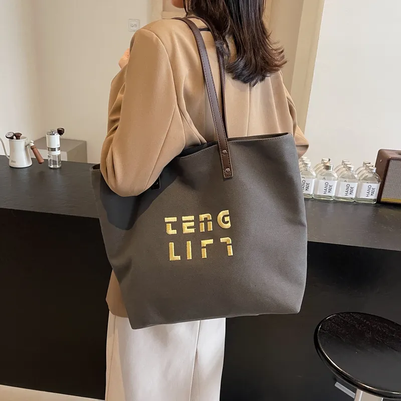 SUN ERATH&U Fabric Tote Bag Shopping Bag Shoulder Bags Women's Black Tea/Chestnut Brown/Ecru/Khaki-13