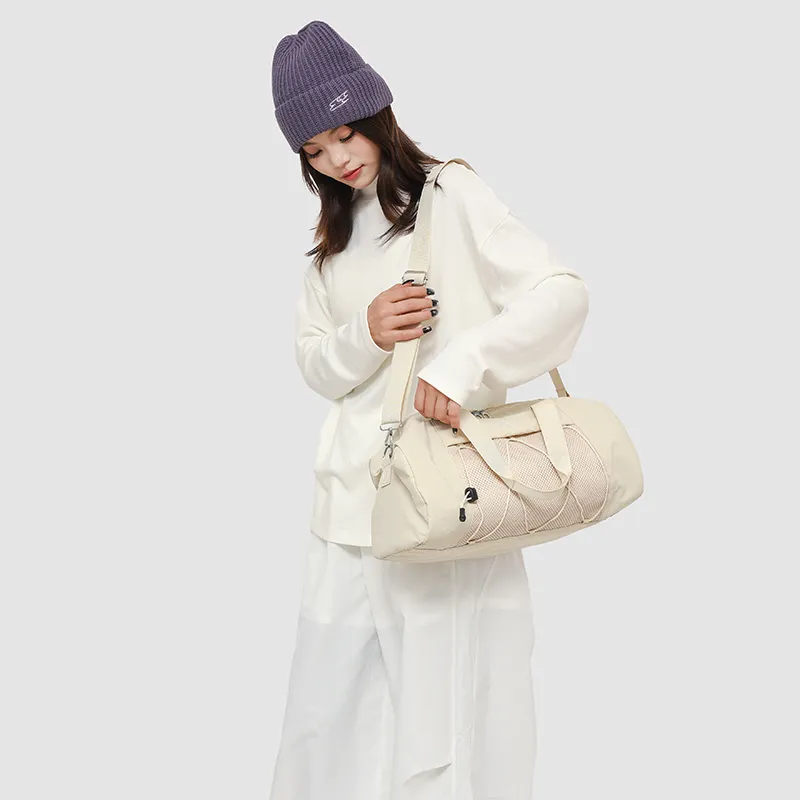 SUN ERATH&U Oxford Crossbody Bag Regular Unisex Ecru/Khaki/Coffee-1
