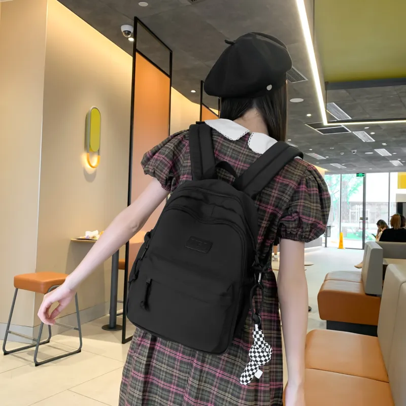 SUN ERATH&U Nylon Backpack Unisex White/Black/Purple/Blue/Pink-7