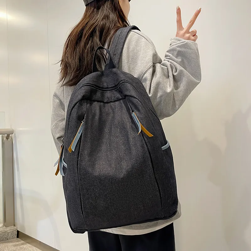 SUN ERATH&U Nylon Backpack Unisex Black/Blue-1