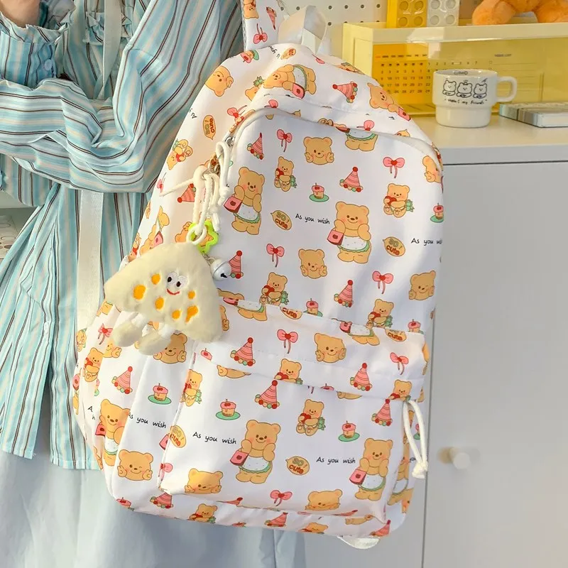 SUN ERATH&U Composite Cloth Backpack Regular Unisex White Beige Yellow-1