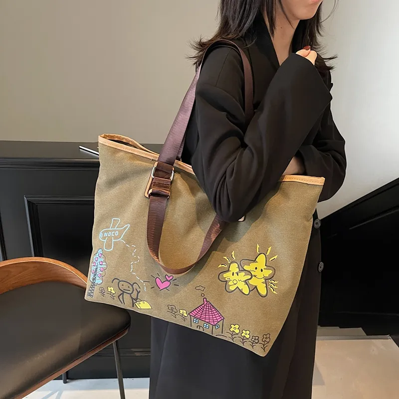 SUN ERATH&U Canvas Shoulder Bag Regular Women's Multicolor-5