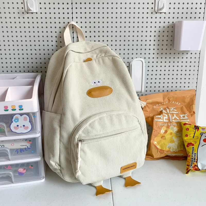SUN EARTH &U Corduroy Backpack Unisex Multicolor-1