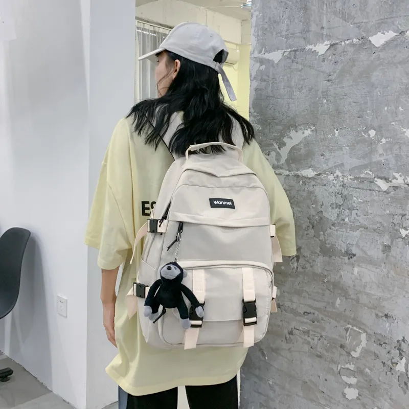 SUN ERATH&U Twill Canvas Backpack Regular Unisex Pink/Black/Beige/Blue-3