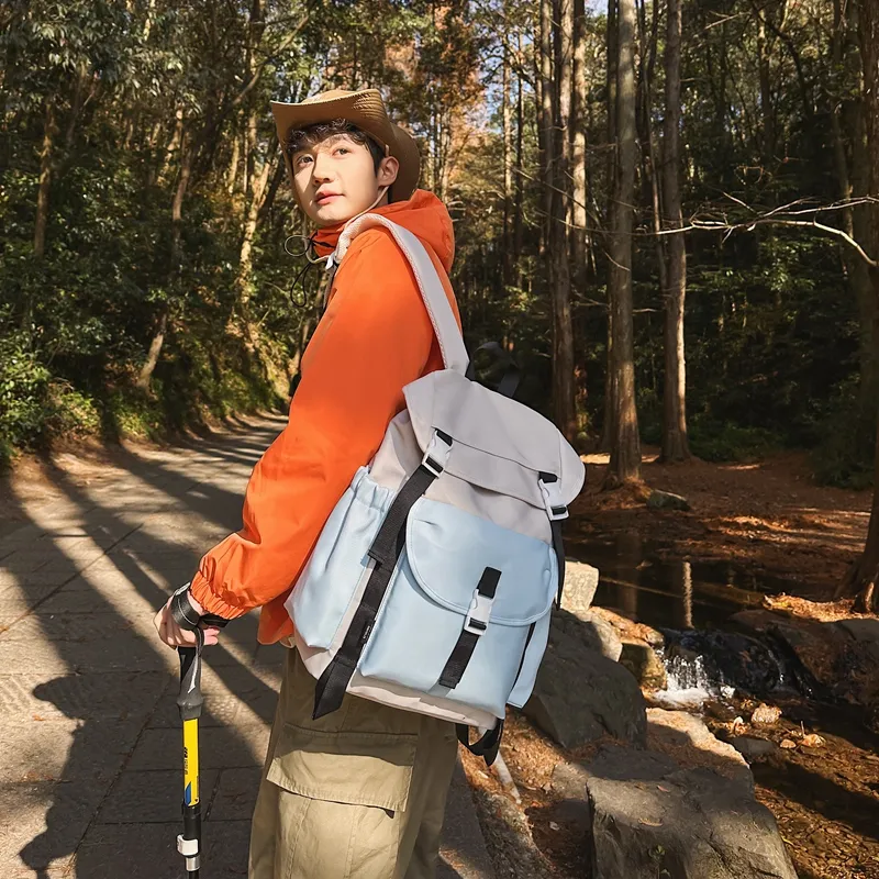 SUN ERATH&U Nylon Backpack Regular Unisex Orange/Blue/Green/Gray-3