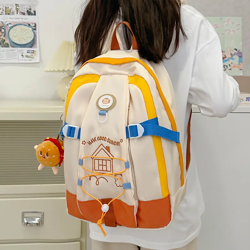 SUN ERATH&U Nylon Backpack Regular Women's Black/Yellow & Green/Yellow & Brown/Pink & Blue-6