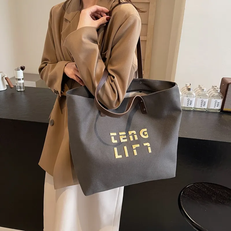 SUN ERATH&U Fabric Tote Bag Shopping Bag Shoulder Bags Women's Black Tea/Chestnut Brown/Ecru/Khaki-12
