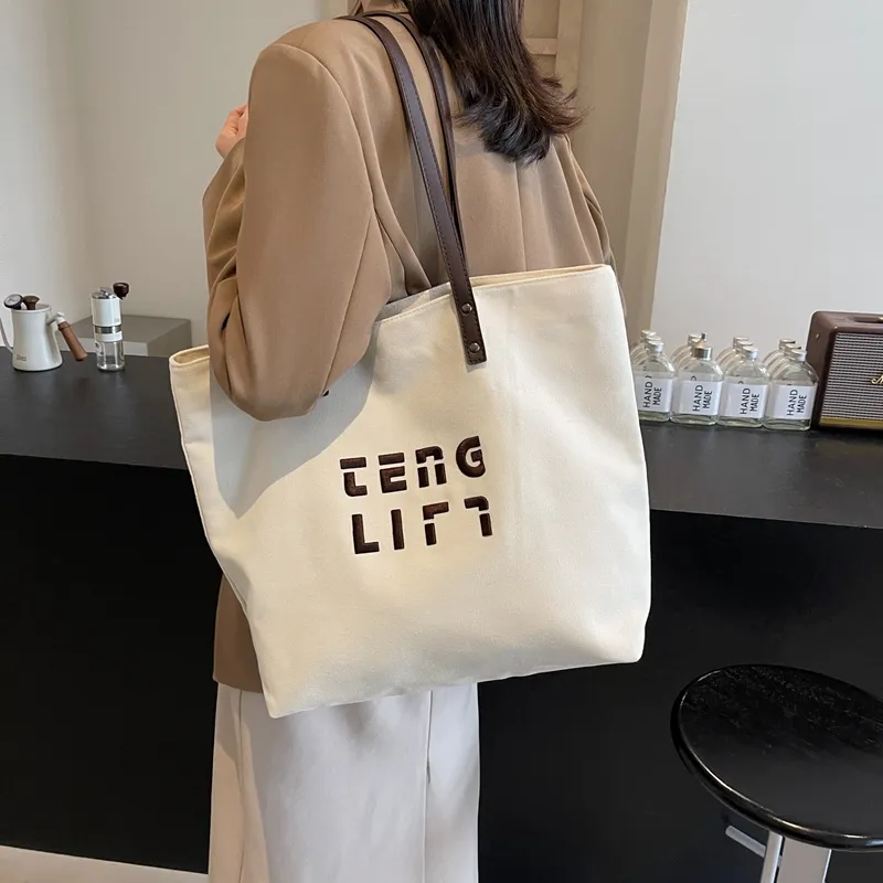 SUN ERATH&U Fabric Tote Bag Shopping Bag Shoulder Bags Women's Black Tea/Chestnut Brown/Ecru/Khaki-8