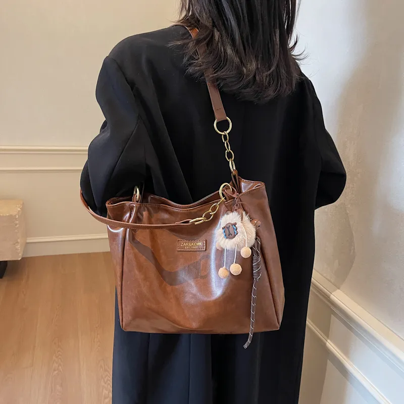 SUN ERATH&U PU Shoulder Bag Regular Women's Brown/Black/Coffee-2